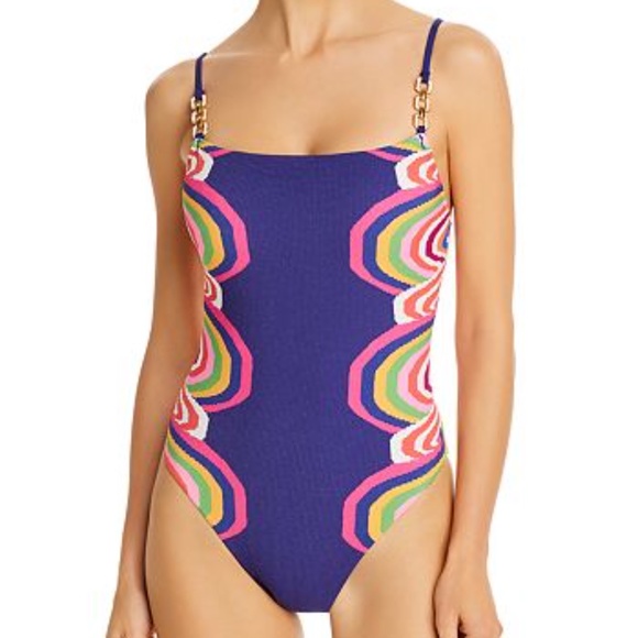 TRINA TURK 10  RAINBOW SWIRL ONE PIECE - Picture 8 of 14